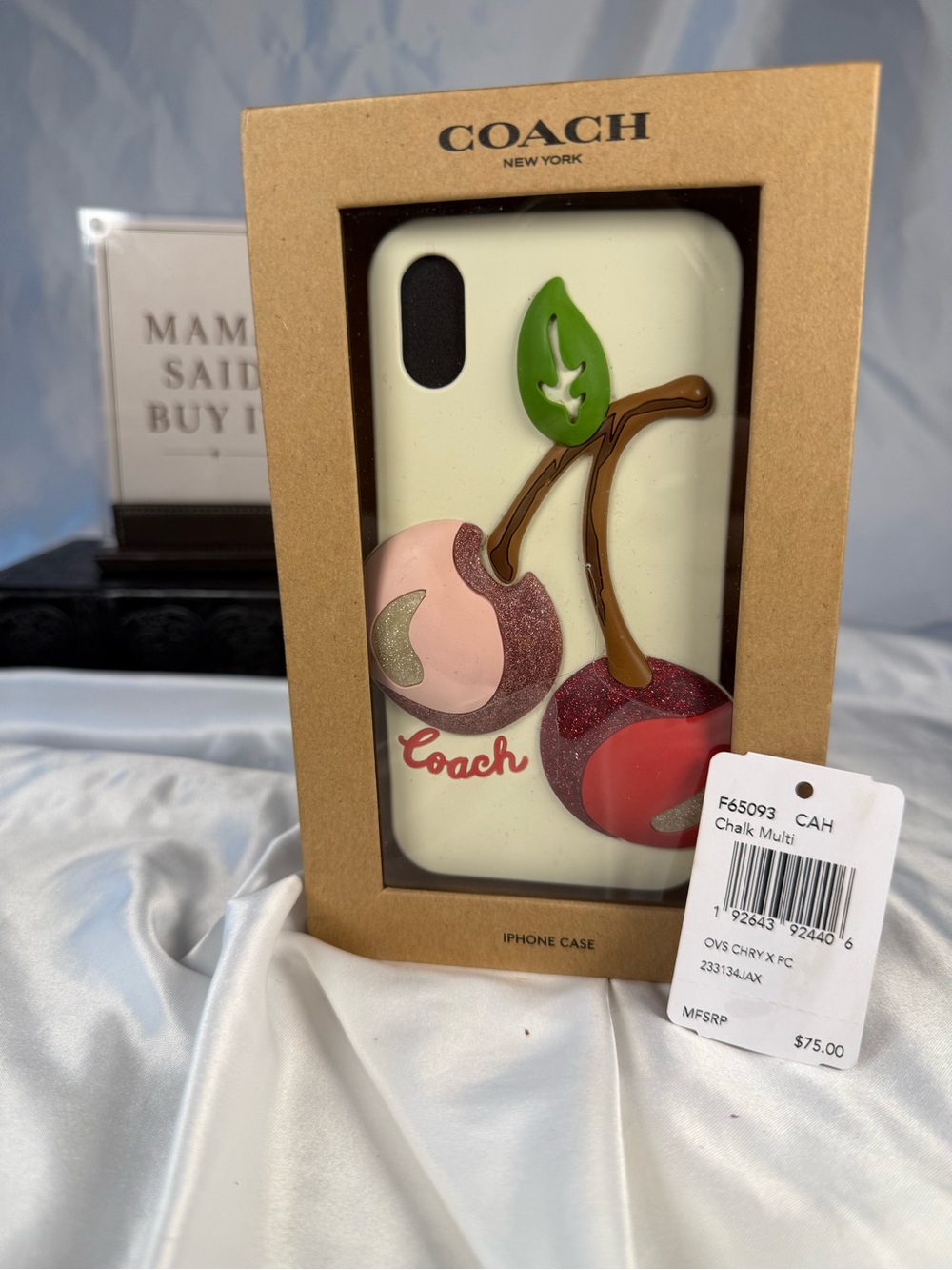 Coach Oversized Cherry iPhone X XS Case F65093 New in Box